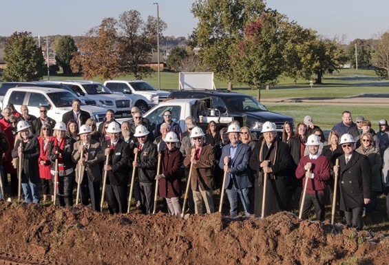 Photo of large group of people at groundbreaking ceremony