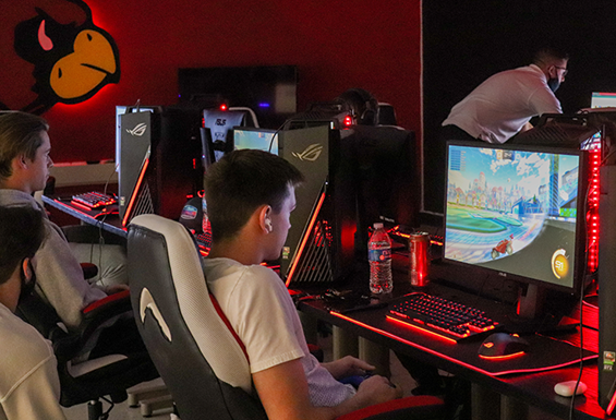 Image of students playing rocket league.