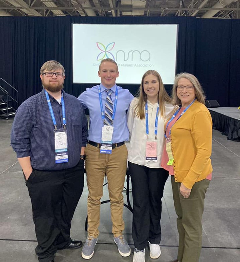 MAC SNA club members Charles Motley II, Jacob Baker, Danielle Lix, and Club Advisor, Esther Blum.